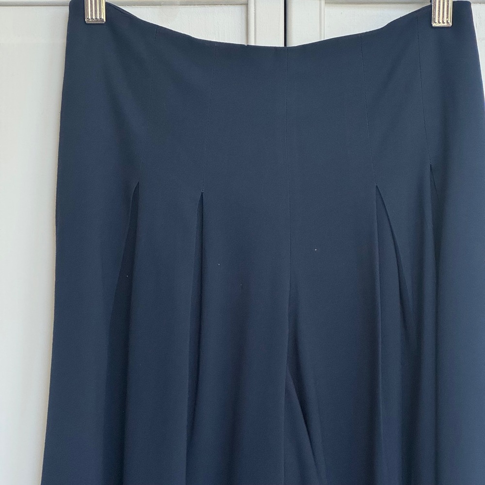 Karen Millen Navy Blue Wide Leg Pleated High Waist Trousers Palazzo Pants size 8 - Picture 2 of 12